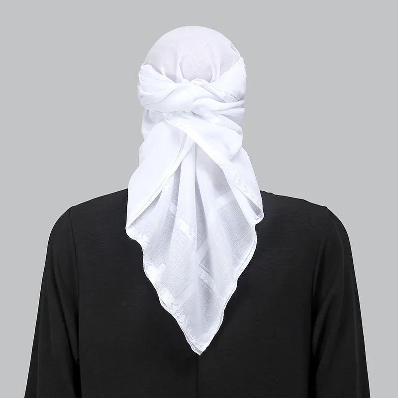 Bandana Blank White - Islam biały kwadratowy szalik mężczyźni Shemagh